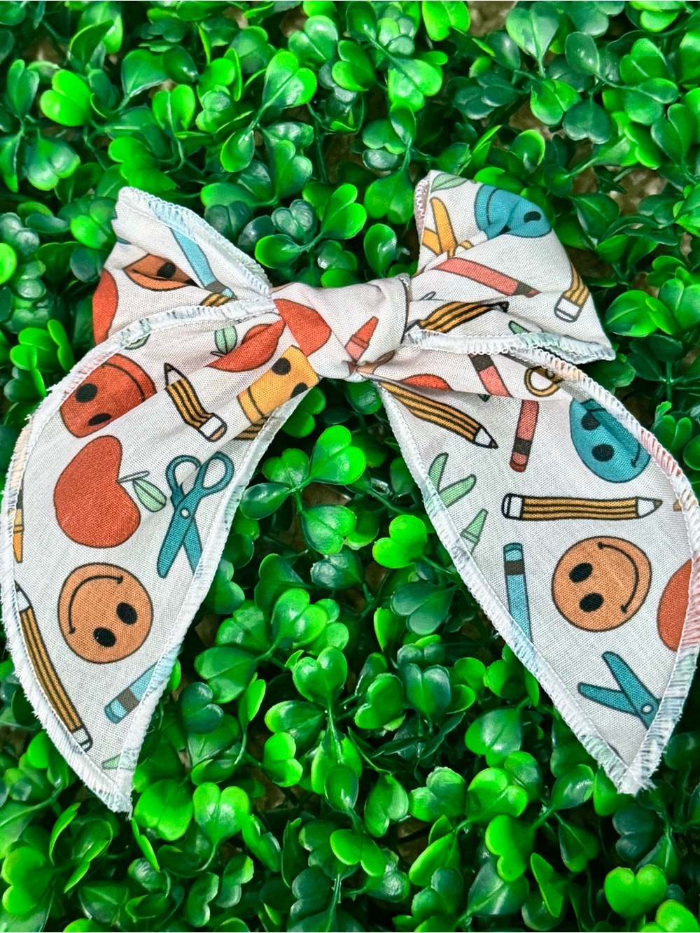 Back-to-School Boho Hand-Tied Hair Bow